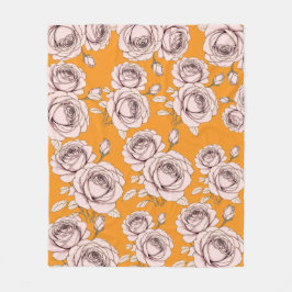 Velo Cobertor de Fleece Floral Rosa