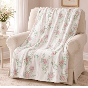 Velo Cobertor de Fleece Floral Rosa Pink