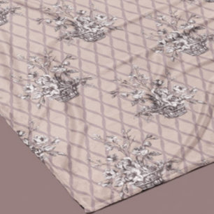 Velo Cobertor de Fleece Floral Vintage em Bege Rosa