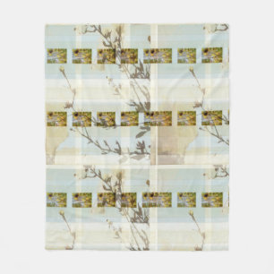 Velo Cobertor de Fleece Floral Xadrez Holanda