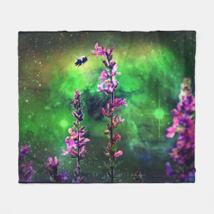 Velo Cobertor de Fleece Flores Silvestres e Abelha Cont