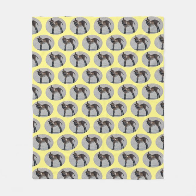 Velo Cobertor de Fleece Frenesi de Burro (Amarelo) (Frente)