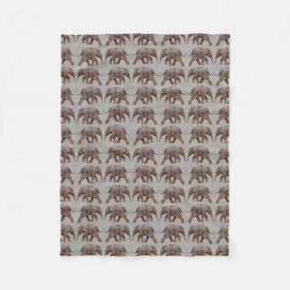 Velo Cobertor de Fleece Frenesi de Elefante Bebê (Cinza