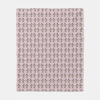 Velo Cobertor de Fleece Frenesi de Pinguim Gentoo (Rosa