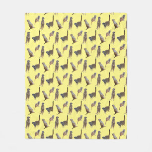 Velo Cobertor de Fleece Frenesi de Suricata (Amarelo)
