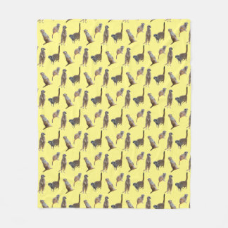 Velo Cobertor de Fleece Frenesi de Suricata (Amarelo)