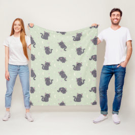 Velo Cobertor de Fleece Gato Cinza Fofo Sage