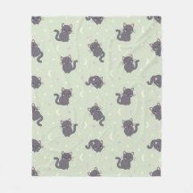 Cobertor de Fleece Gato Cinza Fofo Sage