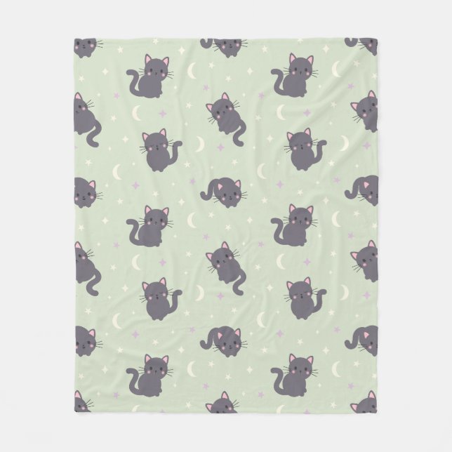 Velo Cobertor de Fleece Gato Cinza Fofo Sage (Frente)