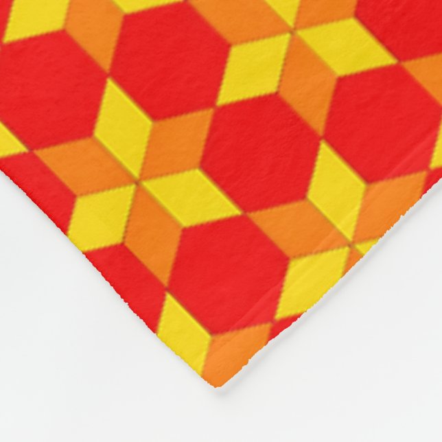 Velo Cobertor de Fleece Geométrico Vermelho Laranja e A (Quina)