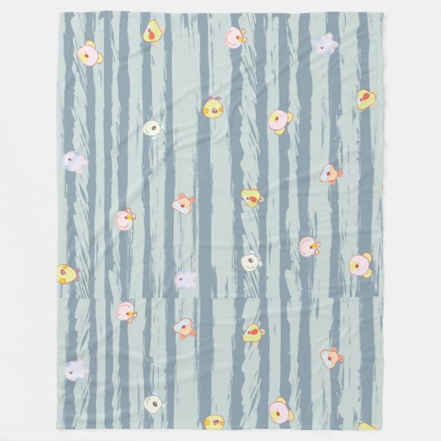 Velo Cobertor de Fleece (Grande 60" x 80") – Rostos Div (Frente)
