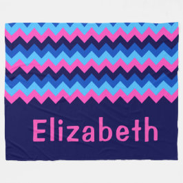 Velo Cobertor de Fleece Grande Monograma Chevron Rosa A