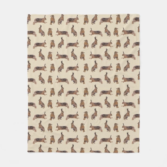 Velo Cobertor de Fleece Hare Frenzy (Creme) (Frente)