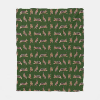 Velo Cobertor de Fleece Hare Frenzy (Verde Escuro)