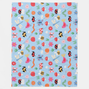 Velo Cobertor de Fleece Infantil Bugs Fofos 