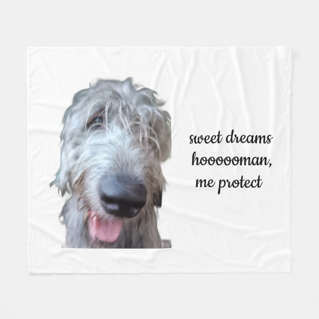 Velo Cobertor de Fleece Irish Wolfhound – Sonhos Doces (Frente (Horizontal))