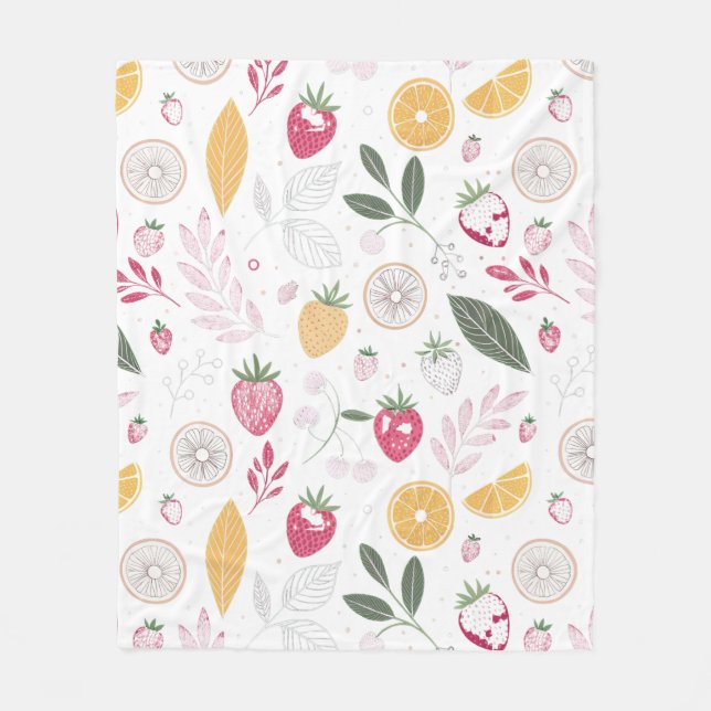 Velo Cobertor de Fleece Jardim de Frutas AconcheganteCo (Frente)