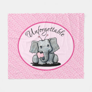 Velo Cobertor de Fleece KiniArt Valentine Elefante