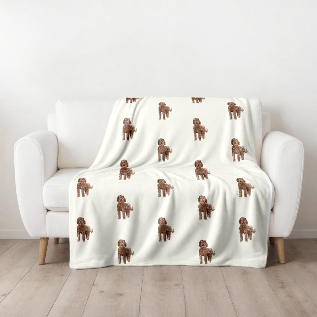 Velo Cobertor de Fleece Labradoodle Aquarela (Criador carregado)