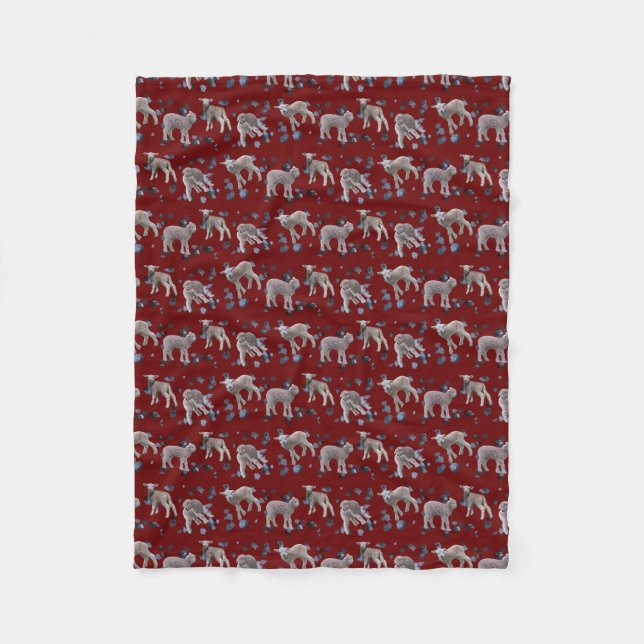 Velo Cobertor de Fleece Lamb Frenzy (Bordô) (Frente)