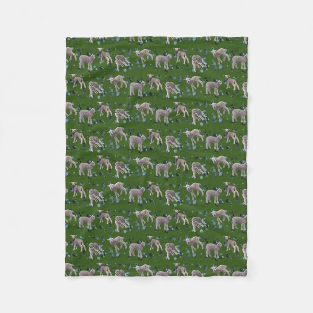 Velo Cobertor de Fleece Lamb Frenzy (Verde Escuro) (Frente)