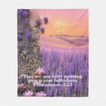 Cobertor de Fleece Lavanda Lamentações 3:23