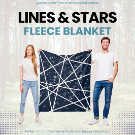 Velo Cobertor de Fleece Linhas e Estrelas