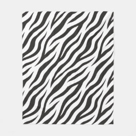 Velo Cobertor de Fleece Listras de Zebra Preto e Branco