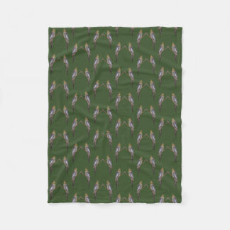 Velo Cobertor de Fleece Loucura de Cacatua Fofa (Verde)