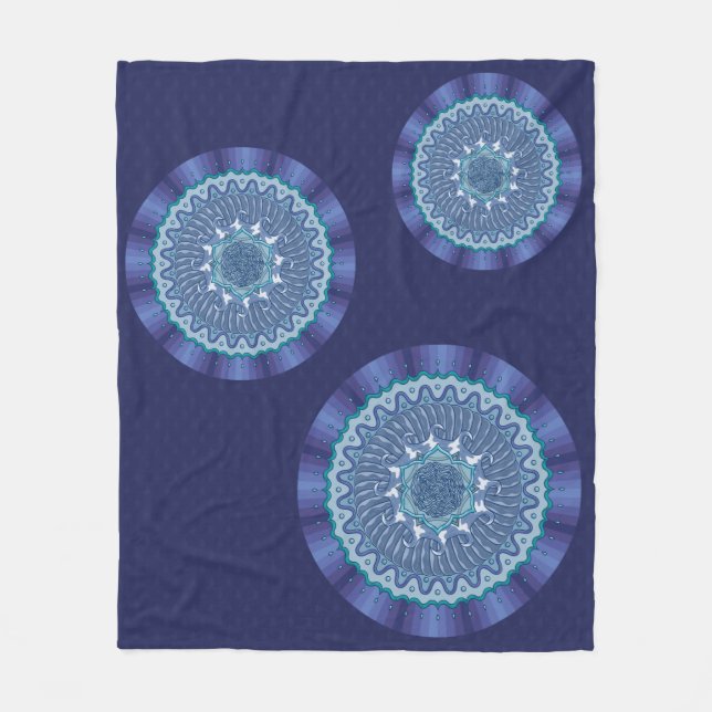 Velo Cobertor de Fleece Mandala de Água (Frente)