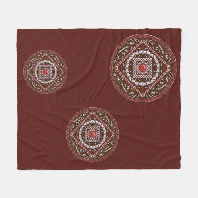 Velo Cobertor de Fleece Mandala de Áries (Frente (Horizontal))
