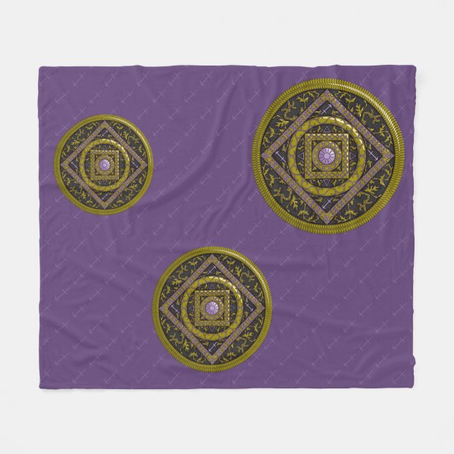 Velo Cobertor de Fleece Mandala de Sagitário (Frente (Horizontal))