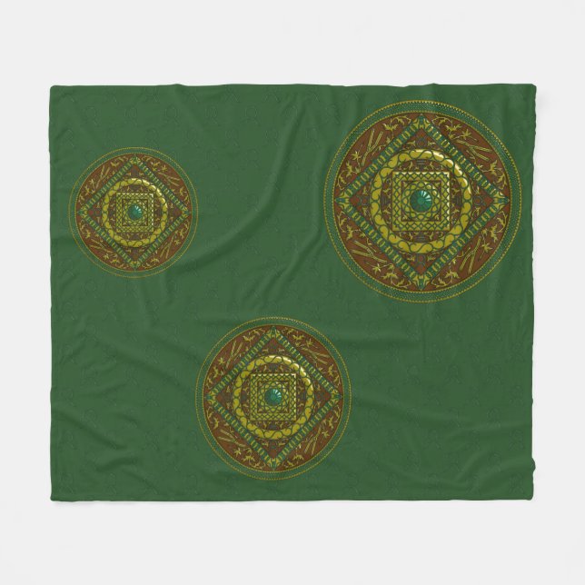 Velo Cobertor de Fleece Mandala de Touro (Frente (Horizontal))