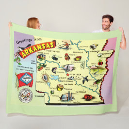 Velo Cobertor de Fleece Mapa Colorido do Arkansas