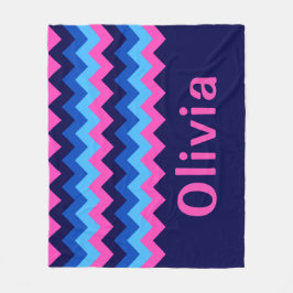 Velo Cobertor de Fleece Médio Monograma Chevron Rosa Az