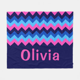 Velo Cobertor de Fleece Médio Monograma Chevron Rosa Az
