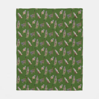 Velo Cobertor de Fleece Meerkat Frenzy (Verde Escuro)