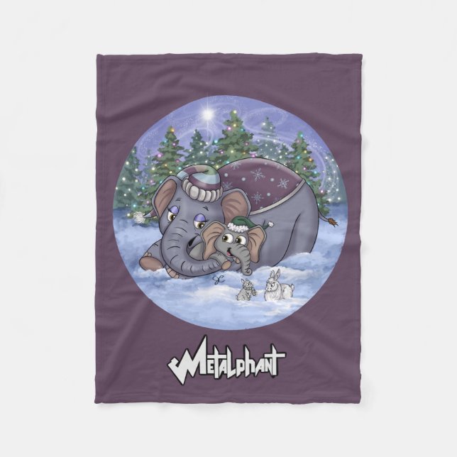 Velo Cobertor de Fleece Metalphant Wilbur & Mãe (Frente)