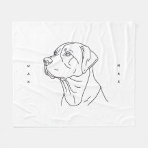 Cobertor de Fleece Minimalista com Desenho de Labr