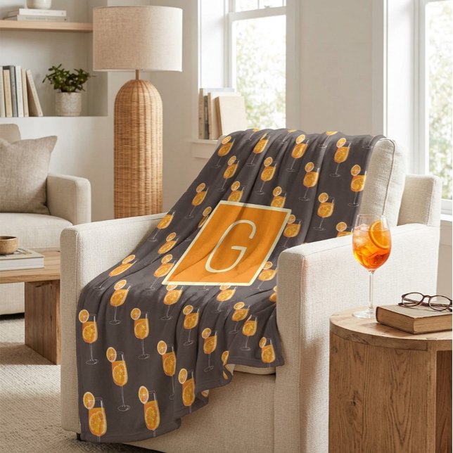 Velo Cobertor de Fleece Monogram Aperol Spritz  (Criador carregado)