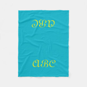 Velo Cobertor de Fleece Monograma Azul com Dourado
