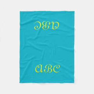 Velo Cobertor de Fleece Monograma Azul com Dourado