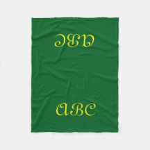 Cobertor de Fleece Monograma Verde Escuro com Dour