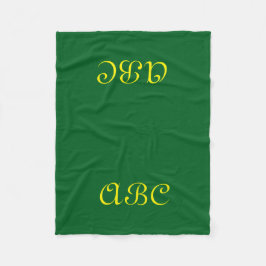 Velo Cobertor de Fleece Monograma Verde Escuro com Dour
