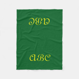 Velo Cobertor de Fleece Monograma Verde Escuro com Dour