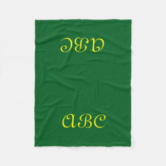 Velo Cobertor de Fleece Monograma Verde Escuro com Dour
