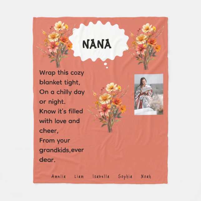 Velo Cobertor de Fleece Nana's Cozy Wrap (Frente)