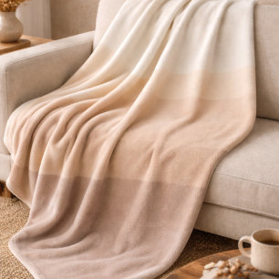 Velo Cobertor de Fleece Ombre Marrom-Claro Marfim