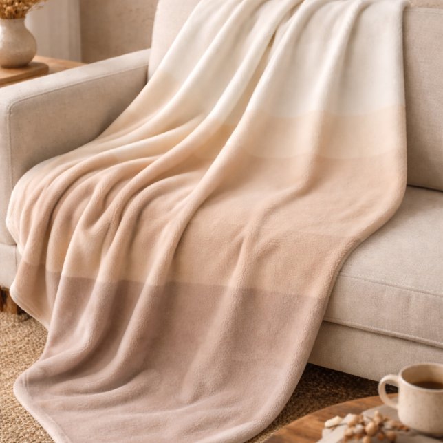 Velo Cobertor de Fleece Ombre Marrom-Claro Marfim (Sunrise inspired fade in warm earth tones for modern farmhouse decor)
