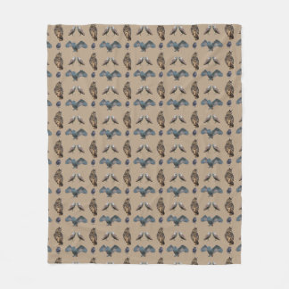 Velo Cobertor de Fleece Owl Frenzy (Bege)